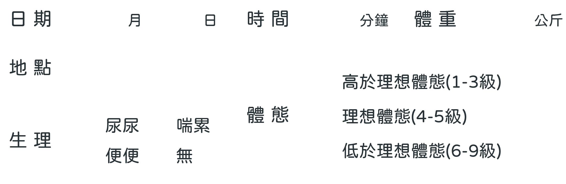 日記表